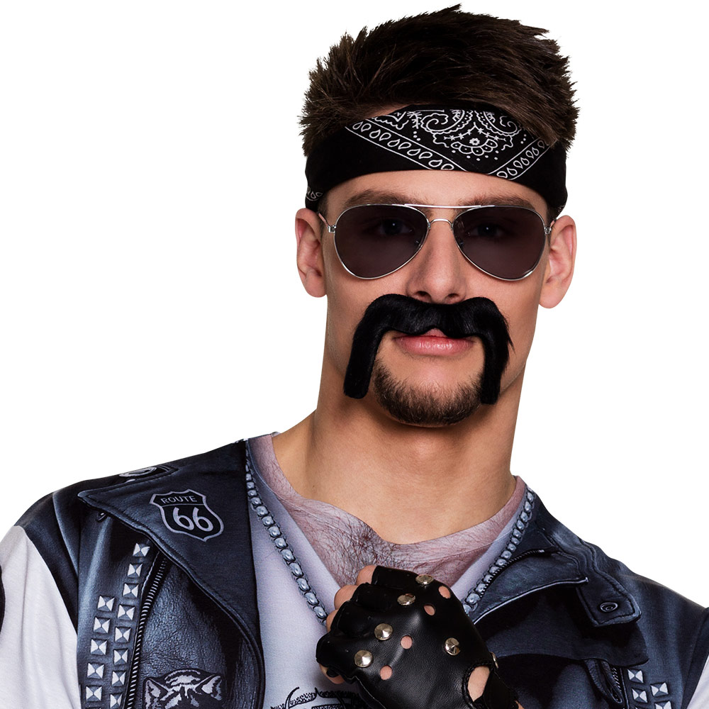 MOUSTACHE DE BIKER (Moustache noire)