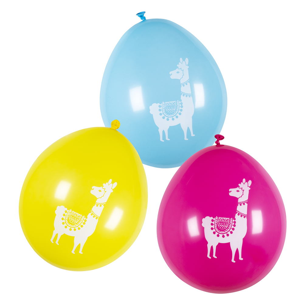SET DE BALLONS LAMA (Sachet 6 ballons - 3 coloris) Taille 25 cm