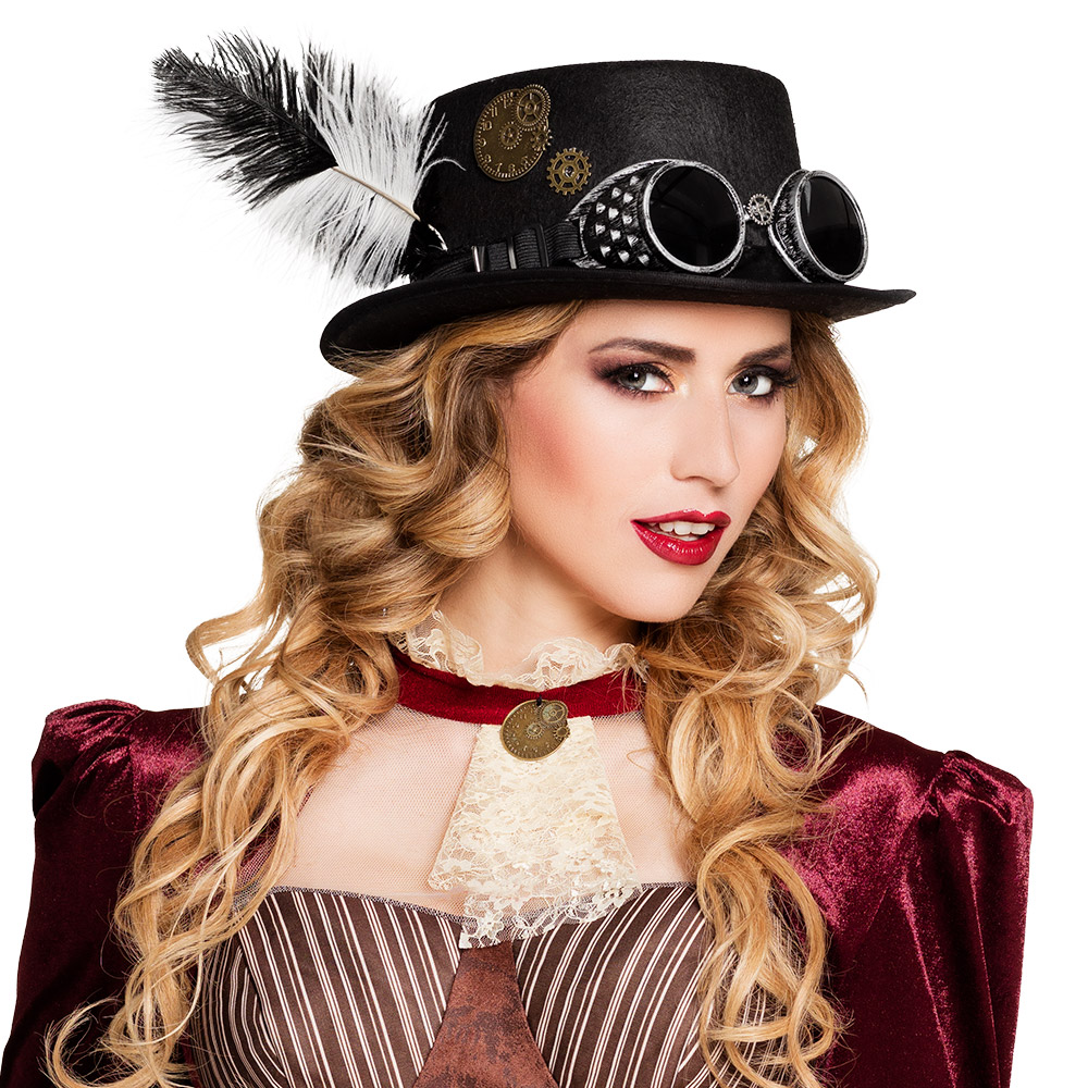 CHAPEAU SPECSPUNK (Chapeau à plumes) Collection Steampunk