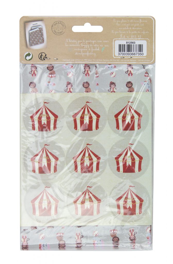 POCHETTE CADEAU CIRCUS (25 sachets 13 x 17 cm)