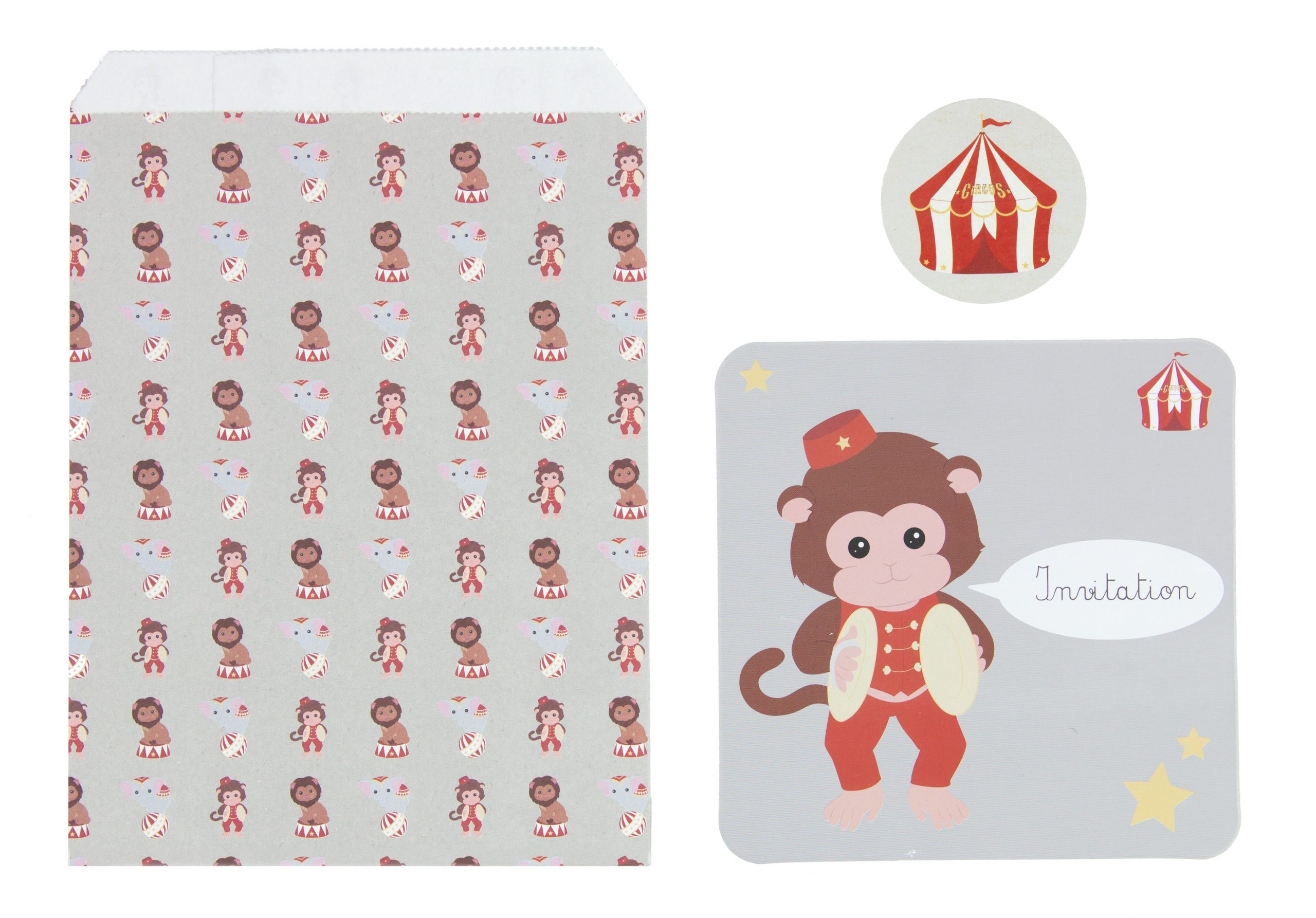 CARTE INVITATION CIRCUS (Paquet de 8 pièces) – Image 4
