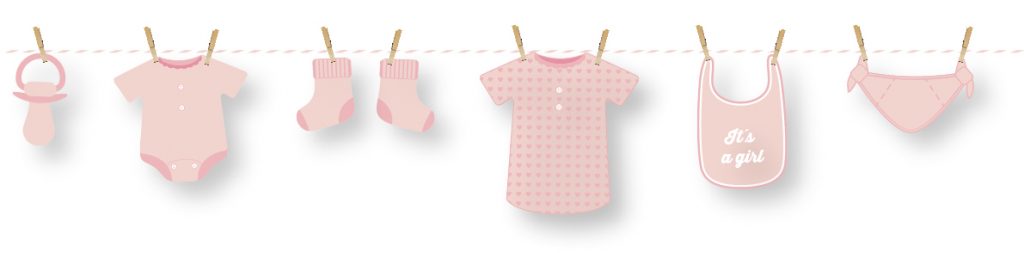 GUIRLANDE NAISSANCE ROSE (Baby Shower - 150 cm)