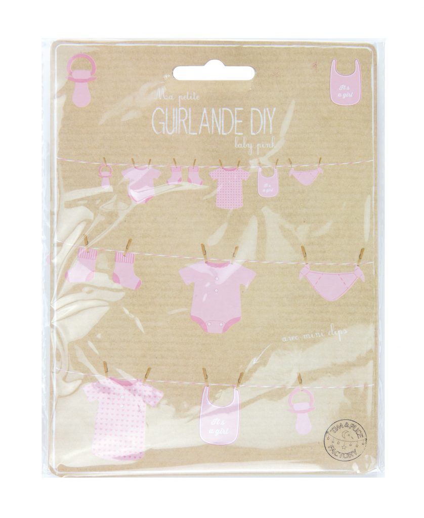 GUIRLANDE NAISSANCE ROSE (Baby Shower - 150 cm)