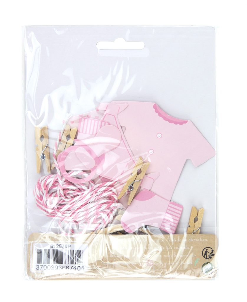 GUIRLANDE NAISSANCE ROSE (Baby Shower - 150 cm)