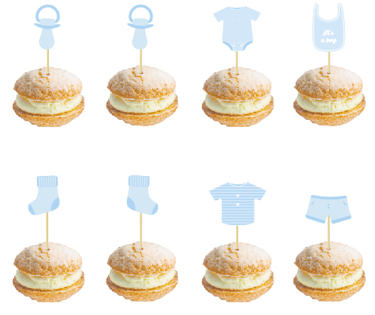 PICS A COCKTAIL BLEUS (Baby Shower - Set 8 pièces) – Image 3