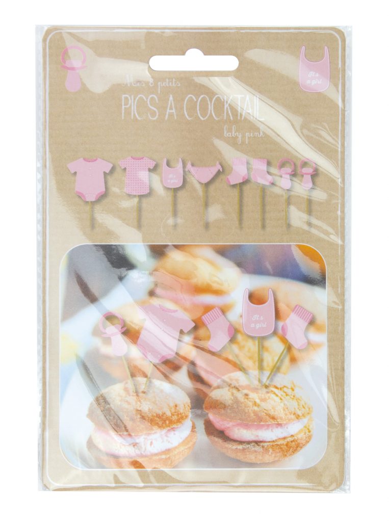 PICS A COCKTAIL ROSES (Baby Shower - Set 8 pièces)