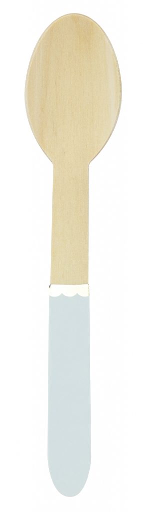SET DE 8 PETITES CUILLÈRES (Bleu Pastel en bois)
