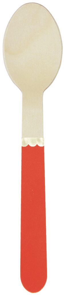 PETITES CUILLÈRES EN BOIS (Set de 8 cuillères rouges)