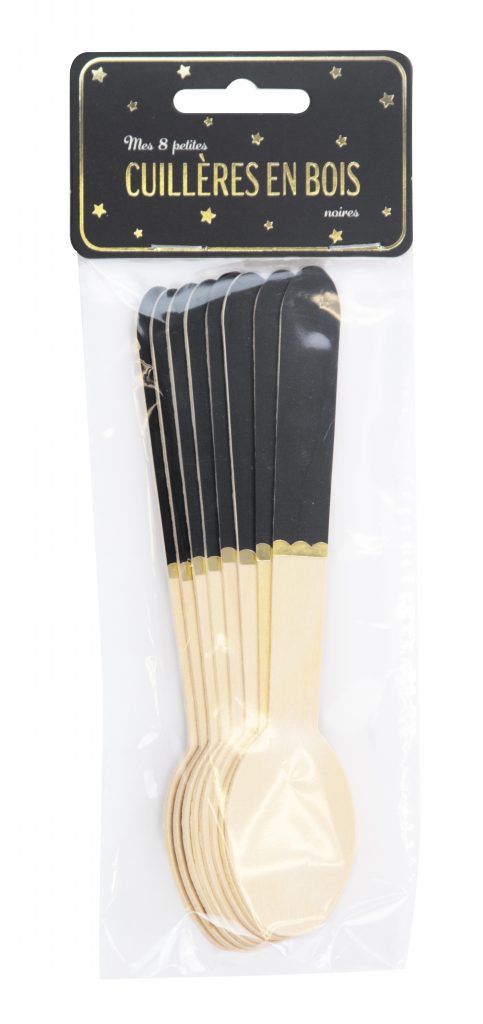 PETITES CUILLÈRES EN BOIS (Set de 8 cuillères noires)