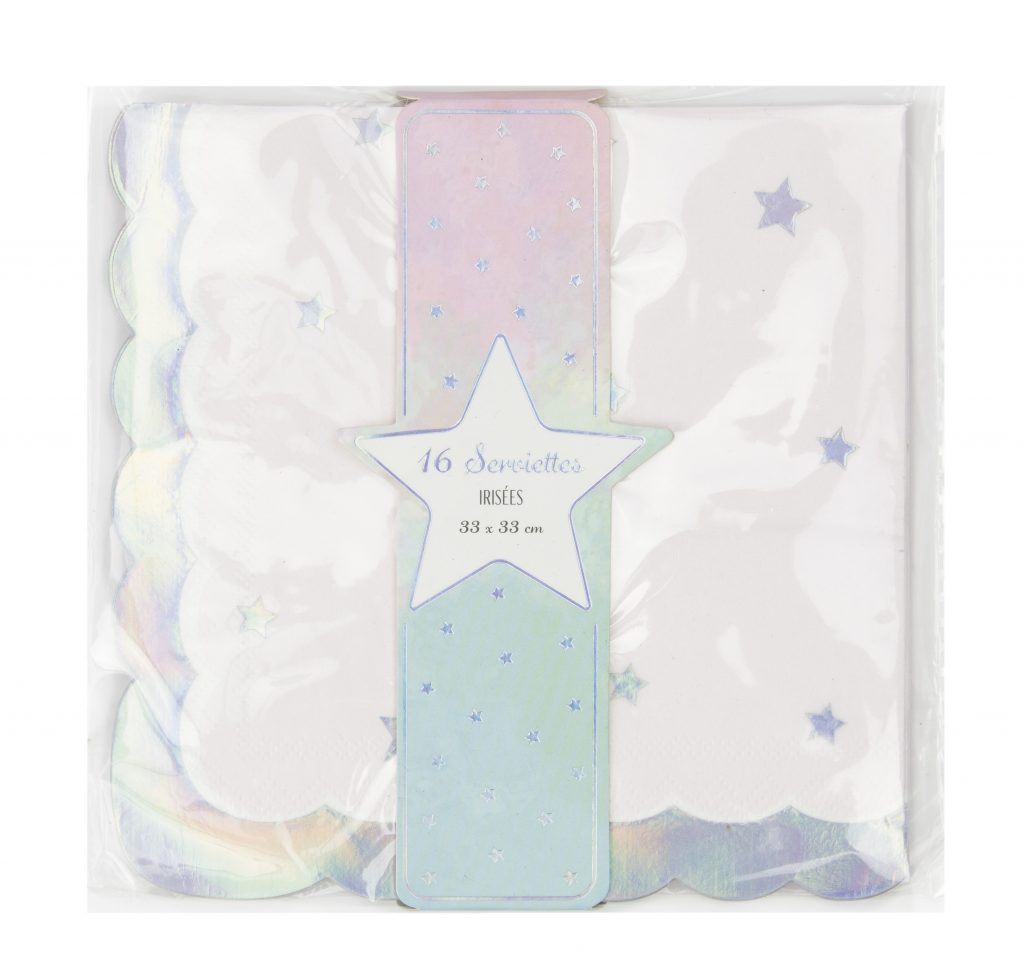 SET 16 SERVIETTES IRISÉES (Dimension 33 x 33 cm)