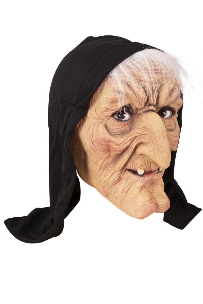 MASQUE VIEILLE SORCIÈRE (Masque latex avec capuche)