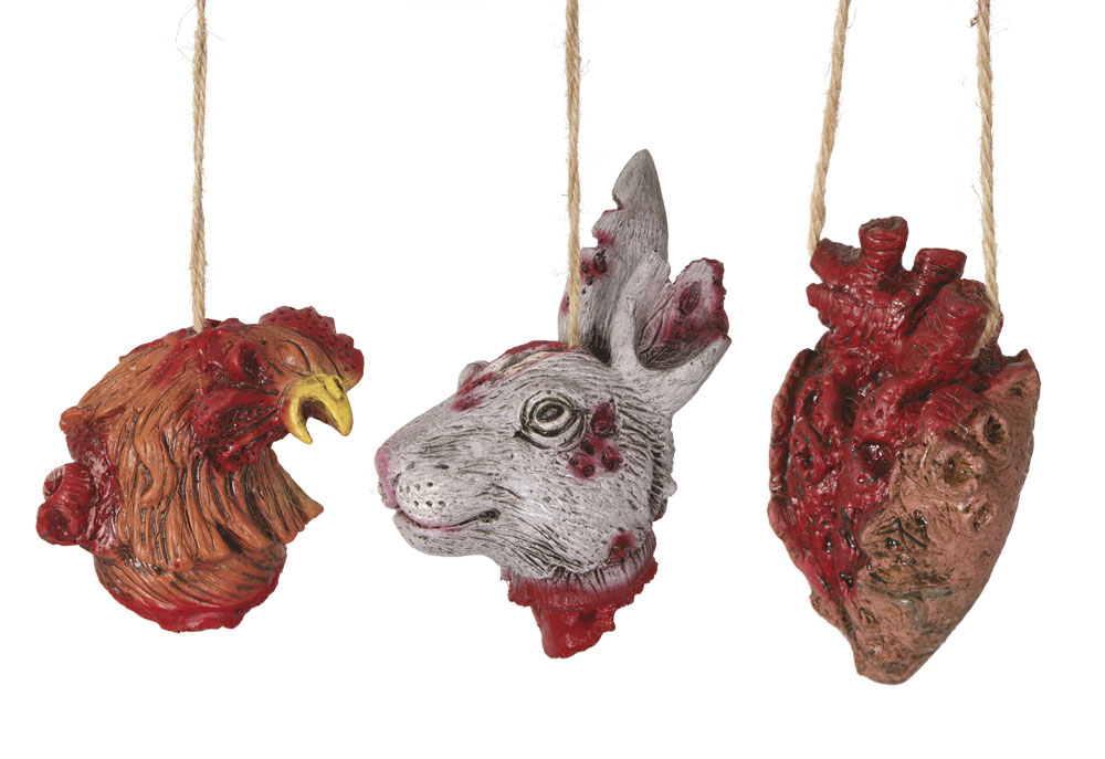 TÊTES ANIMAUX ET ORGANES (Déco en latex à suspendre)