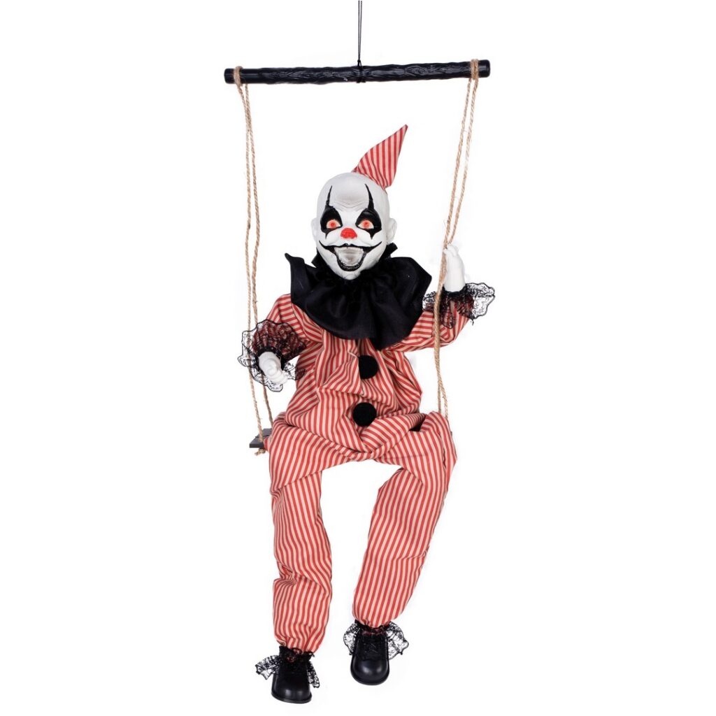 CLOWNS SUR BALANÇOIRE (Déco lumineuse et sonore) Taille 70 cm - Démo vidéo