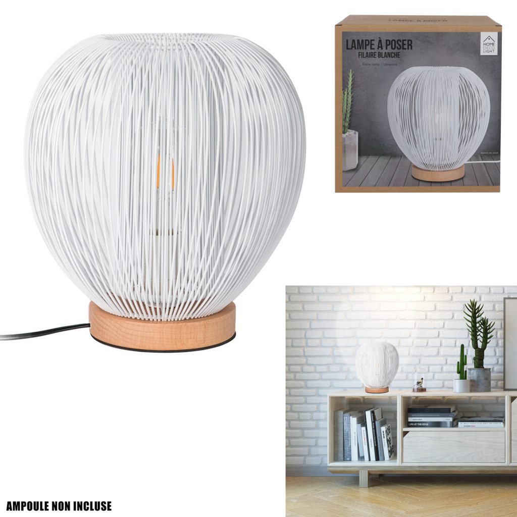 LAMPE BOULE FILAIRE (Couleur blanche)
