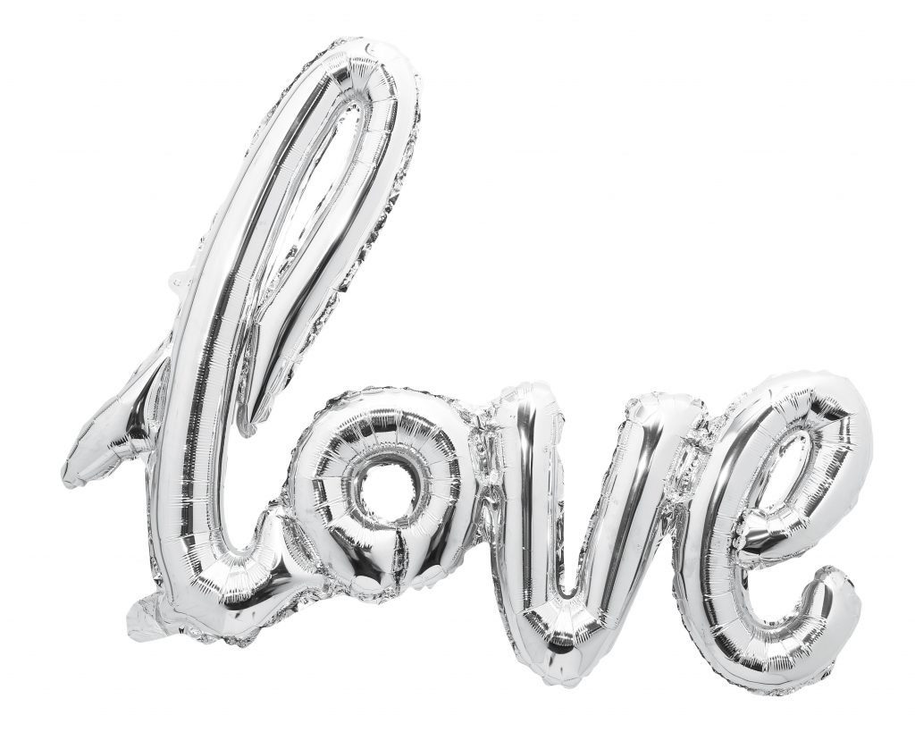 BALLONS LOVE ARGENTÉS (Ballons aluminium argent)
