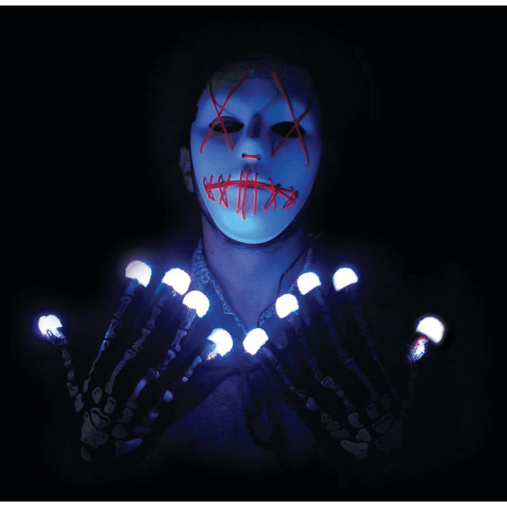 PAIRE DE GANTS SQUELETTE (Gants lumineux)