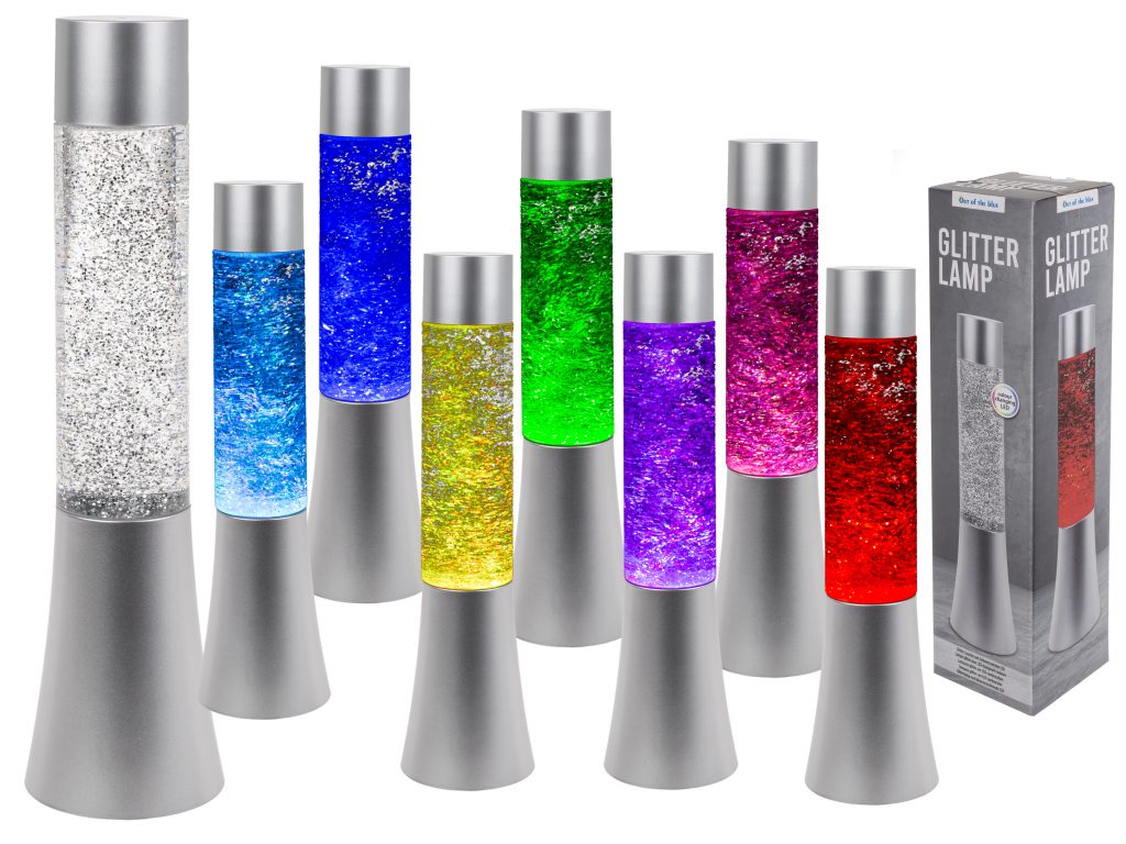 LAMPE GLITTER A LED (Changement de couleur) Hauteur 34 cm