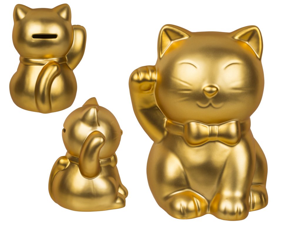 TIRELIRE CHAT DORÉ