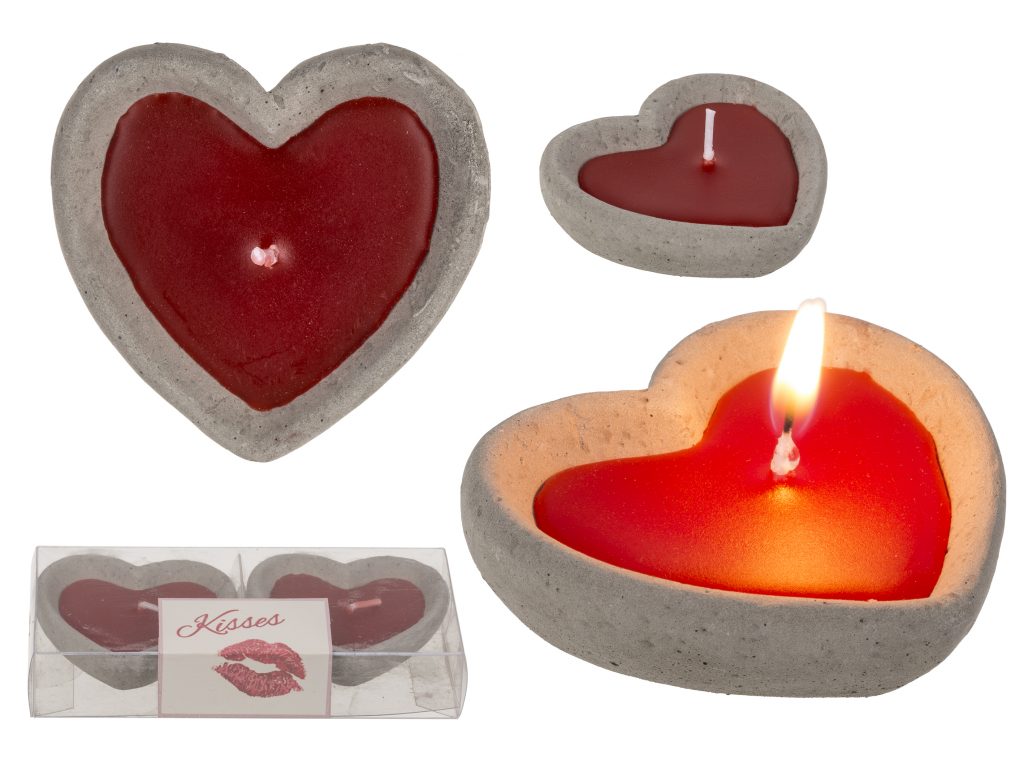 DUO DE BOUGIES EN COEUR