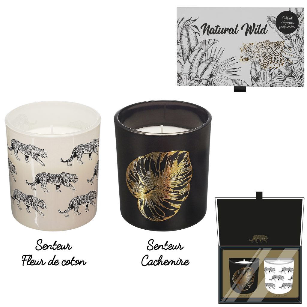 COFFRET BOUGIES SAVANE (Fleur de coton - Cachemire) Duo bougies parfumées