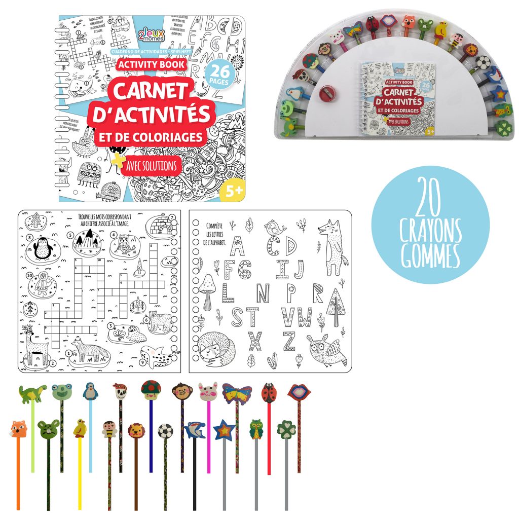 PACK CAHIER D'ACTIVITÉS (avec crayons gommes)