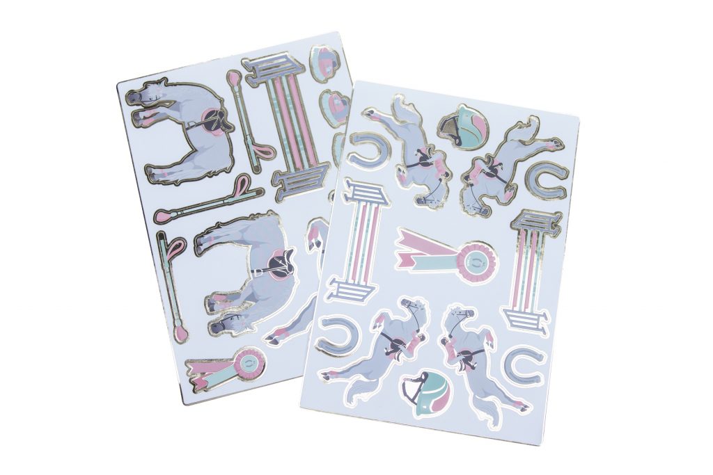 STICKERS THÈME DU CHEVAL (2 planches de 25 stickers)