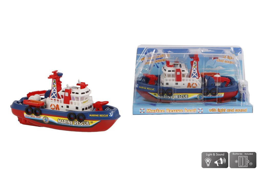 BATEAU DE SECOURS EN MER (Bateau avec piles - 24 cm) Sonore et lumineux