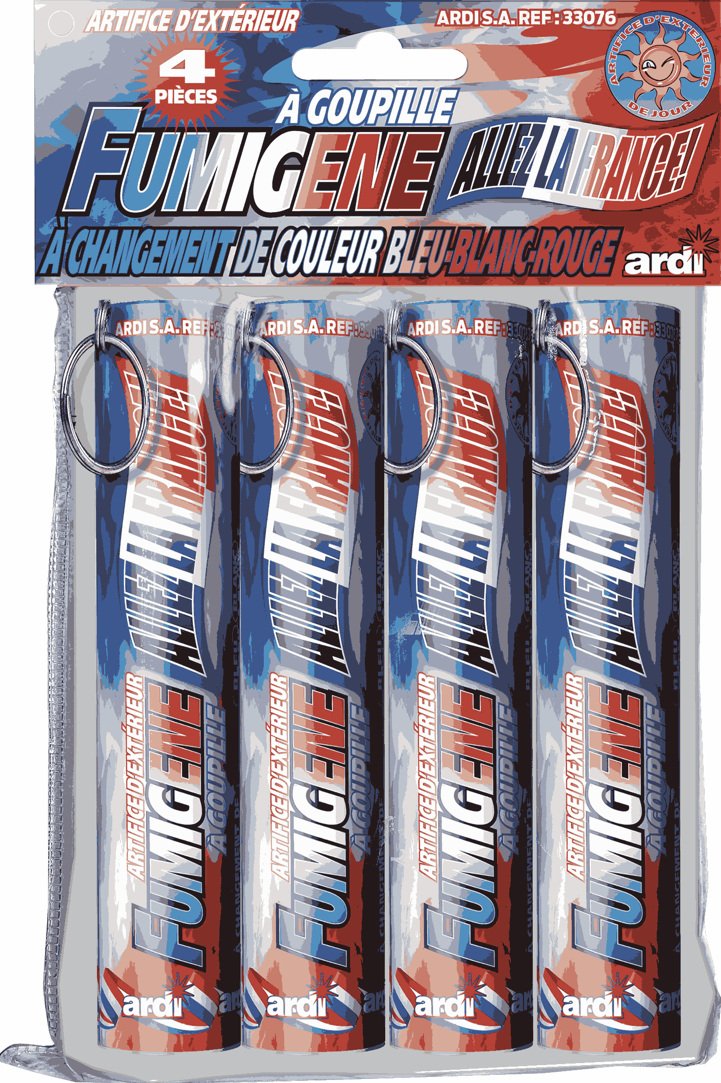 FUMIGÈNES A GOUPILLE (SACHET DE 4 PIÈCES BBR) LONGUEUR 13 CM- DURÉE 1 MN