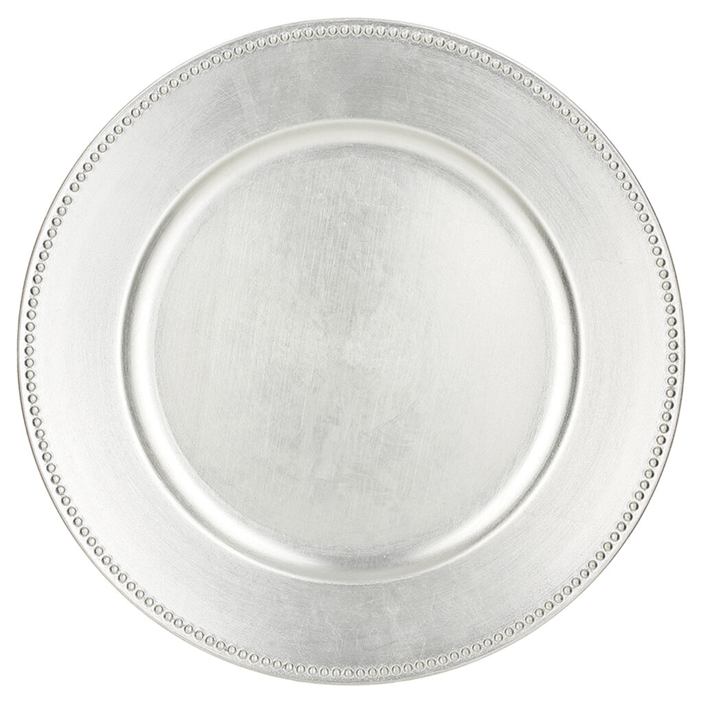 ASSIETTES CROCO ARGENT (Lot 24 pièces - 33 cm)