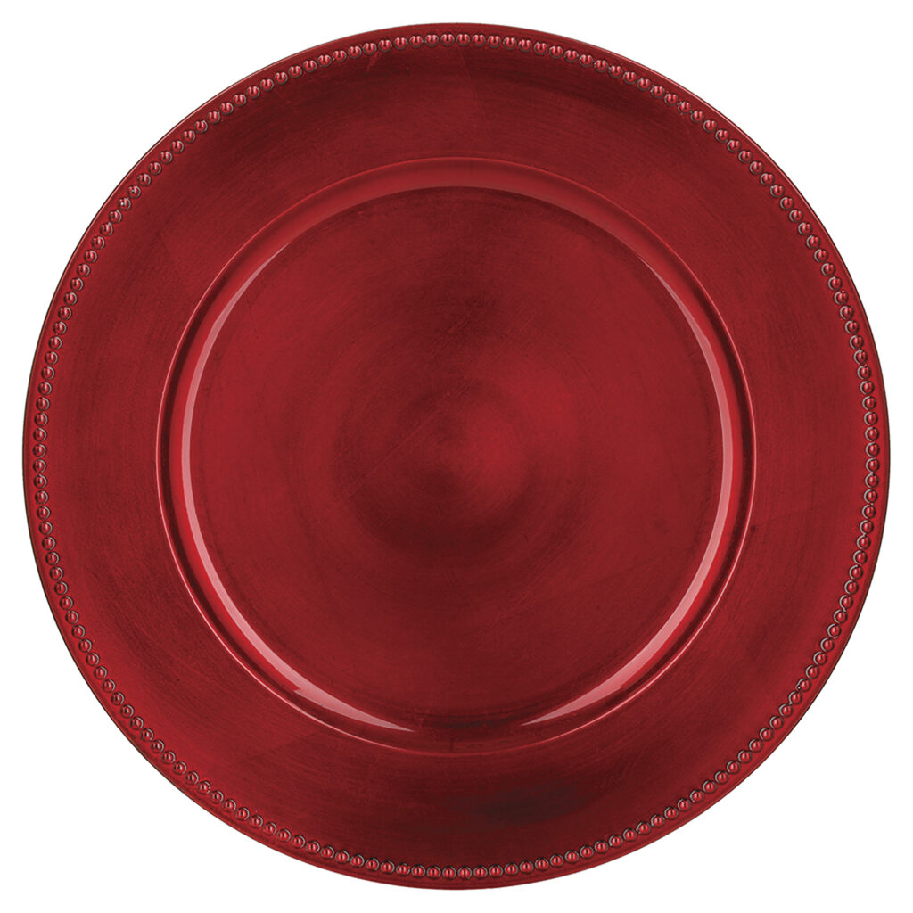 ASSIETTE  ROUGES (Lot 24 pièces - 33 cm)