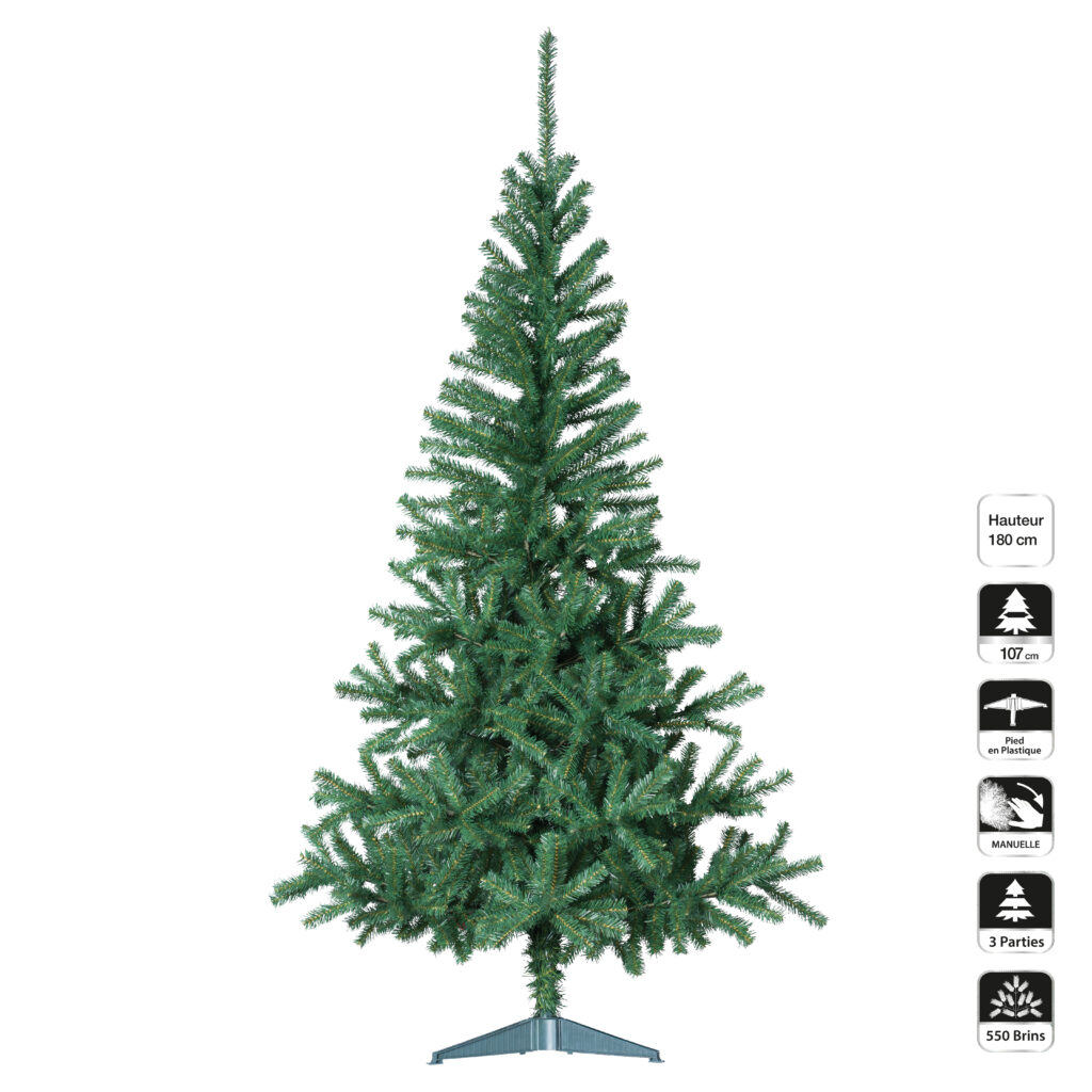 SAPIN DE NOEL ARTIFICIEL (Hauteur 180 cm)