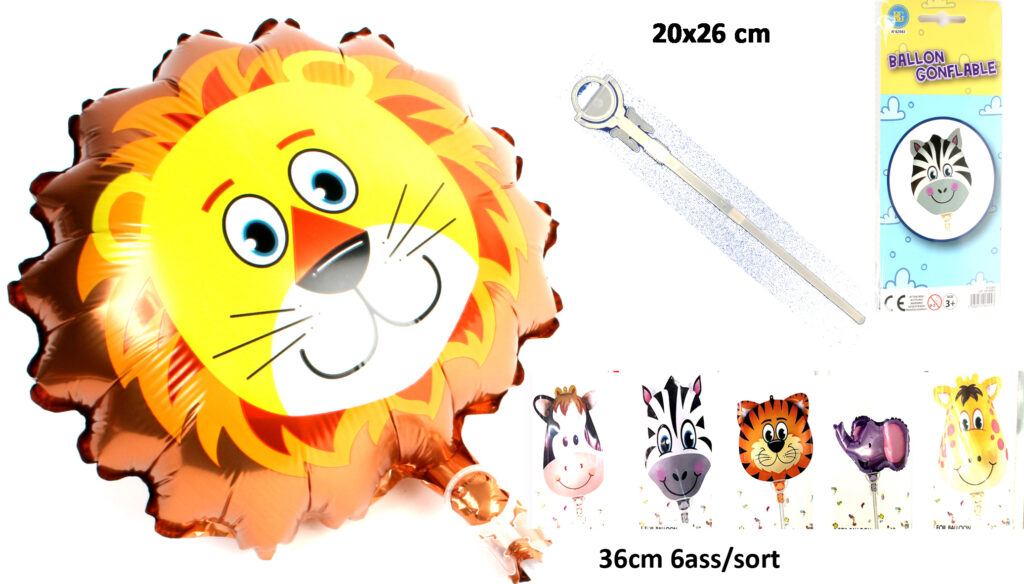BALLON THÈME ANIMAUX (Auto gonflant - 6 modèles)
