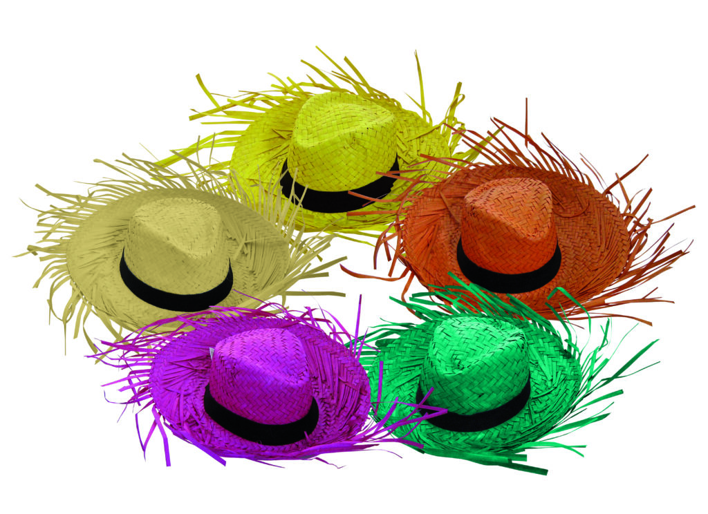 CHAPEAU DE PAILLE (Couleurs fun assorties)