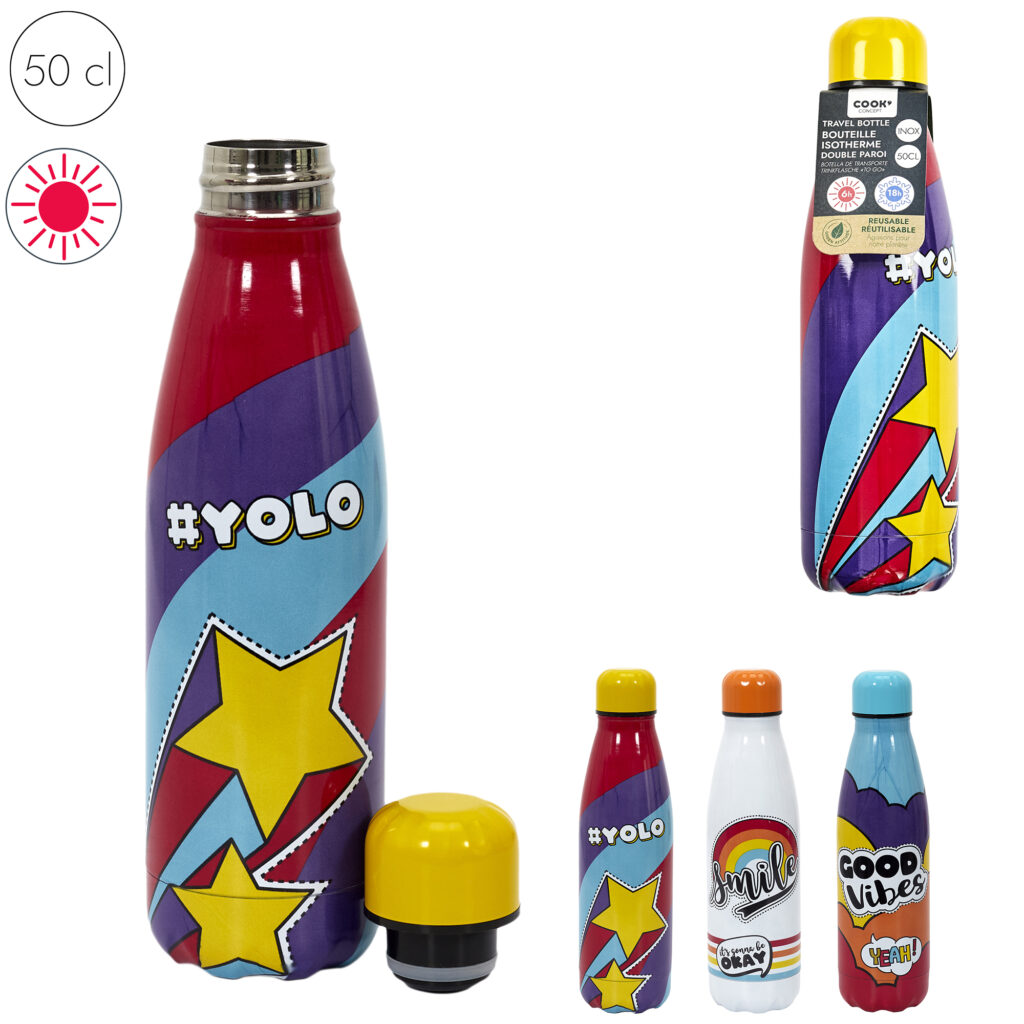 BOUTEILLE ISOTHERME (Thème fun - 50 cl)