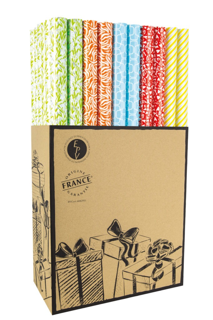 PAPIER CADEAU FESTIF (Pack 60 rouleaux 2 mètres)