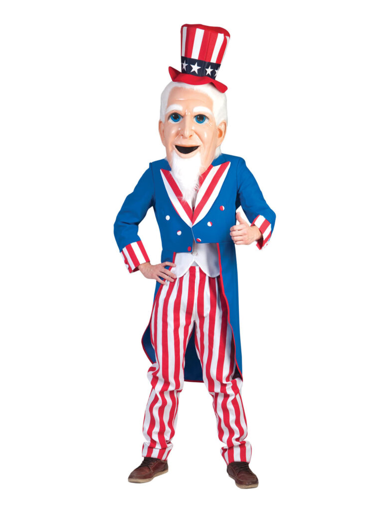 MASCOTTE ONCLE SAM (Taille unique pour adulte) Version de luxe