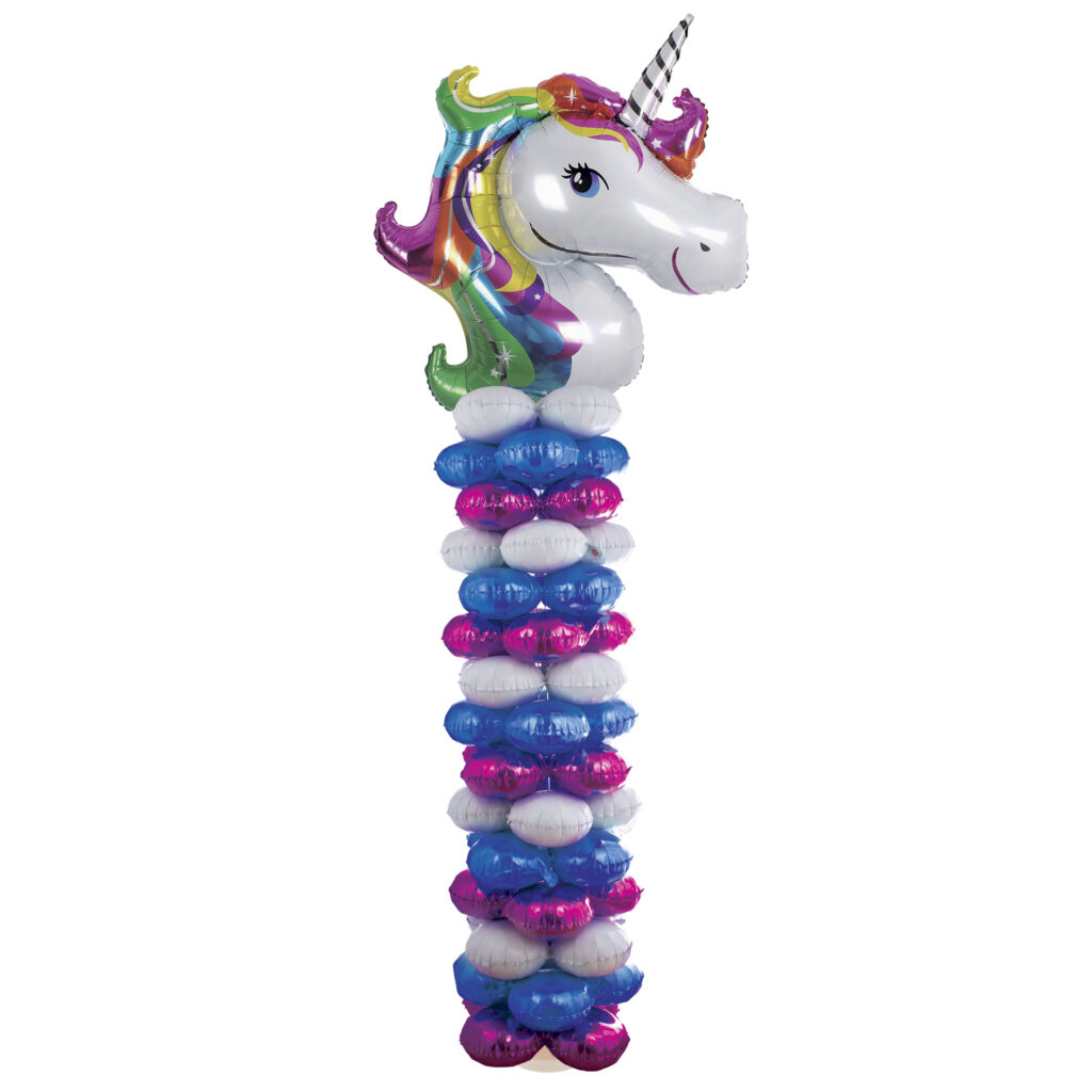 GRAND TOTEM LICORNE (Hauteur 206 cm - 16 ballons)
