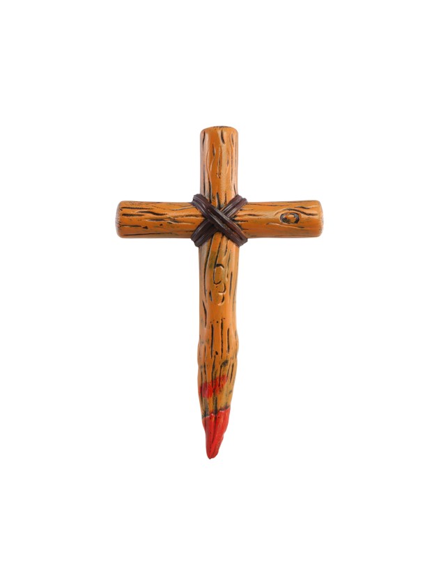 PIEU CROIX PLASTIQUE ENSANGLANTE 18CM X 5CM X 30CM – Image 1