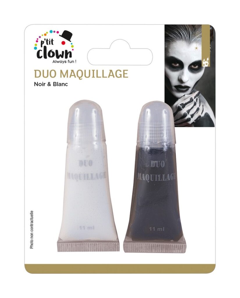 MAQUILLAGE NOIR ET BLANC (Duo tubes de 11 ml) Maquillage Halloween