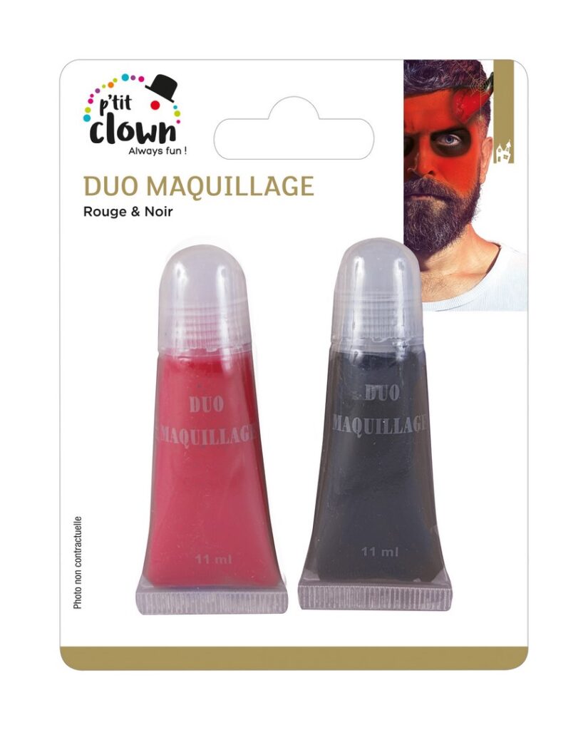 MAQUILLAGE ROUGE ET NOIR (Duo tubes de 11 ml) Maquillage Halloween