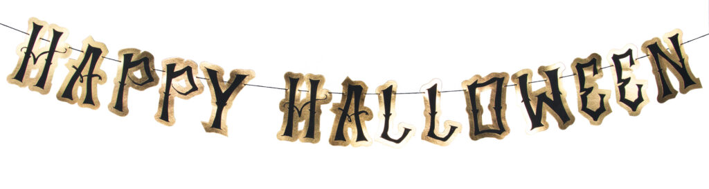 GUIRLANDE HALLOWEEN (Happy Halloween - 2 m) Lettres noires et or