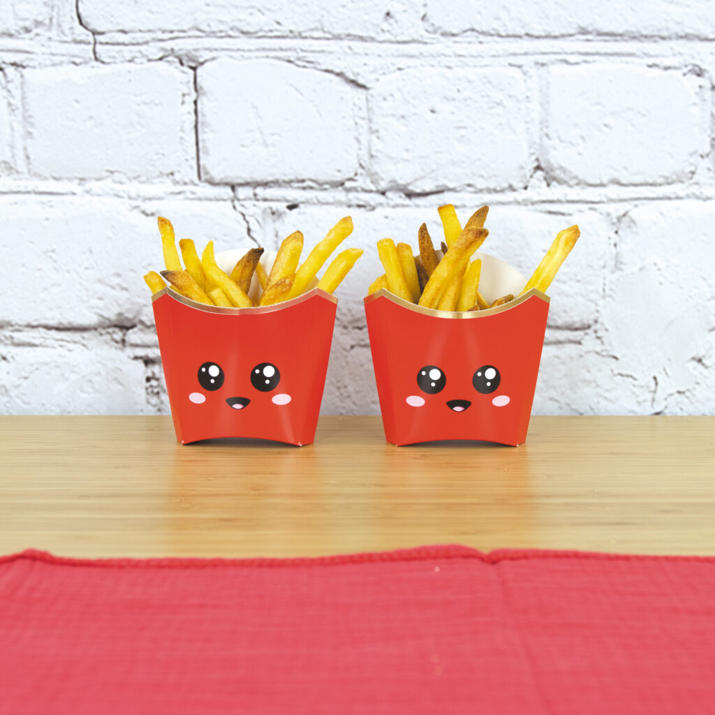 CORNETS DE FRITES ROUGES (Pack de 5 pièces)