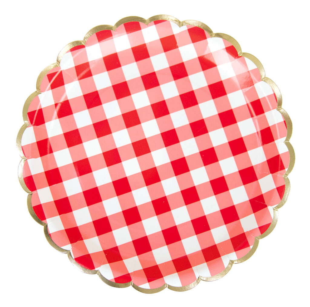 ASSIETTES THÈME VICHY (Pack 8 assiettes 23 cm)