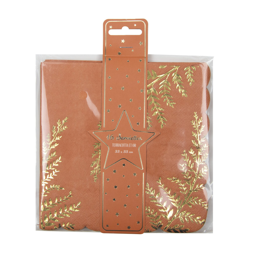 SERVIETTES TERRACOTTA (Pack de 16 serviettes)