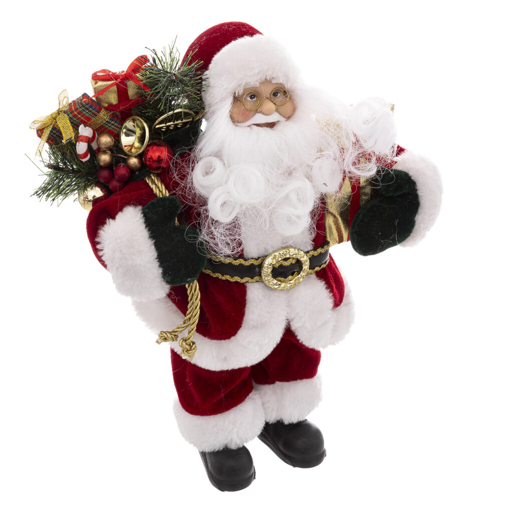 PÈRE NOEL VELOURS (Décoration de noël 45 cm)