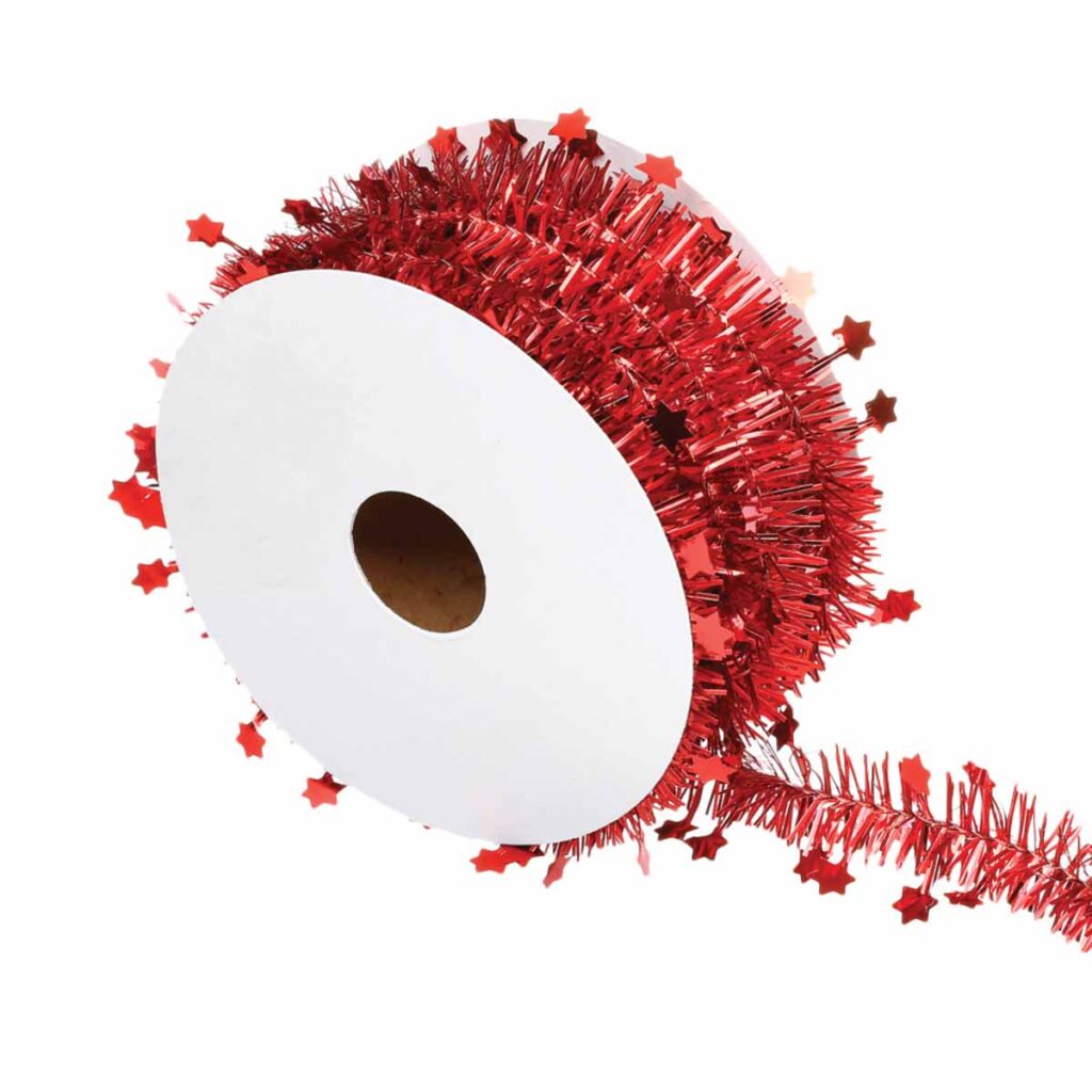 FINE GUIRLANDE ROUGE (Rouleau de 3 mètres)