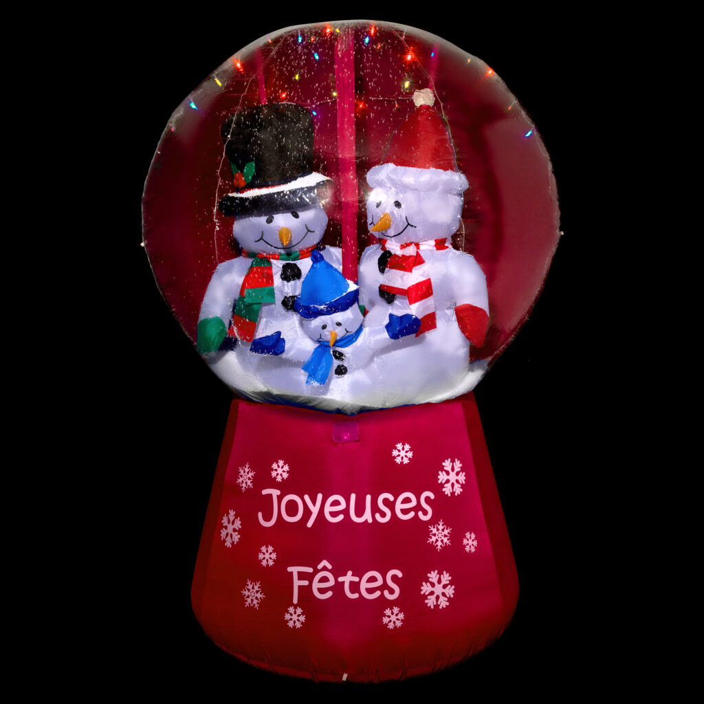 BOULE A NEIGE GONGLABLE (Décoration auto gonflante) Taille 180 x 110 x 110 cm