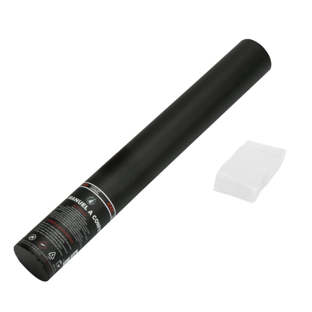 TUBE CANON A CONFETTIS (Papier blanc professionnel) Tube de 80 cm