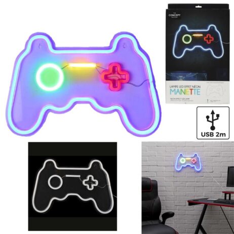 NEON,Pink--Lampe néon en forme de manette de jeu, pour décor de salle