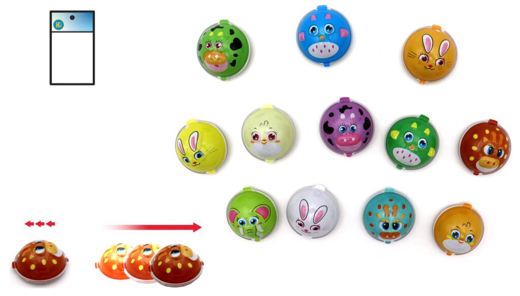 ANIMAUX RÉTRO FRICTION (Taille 4 cm - 48 pièces)